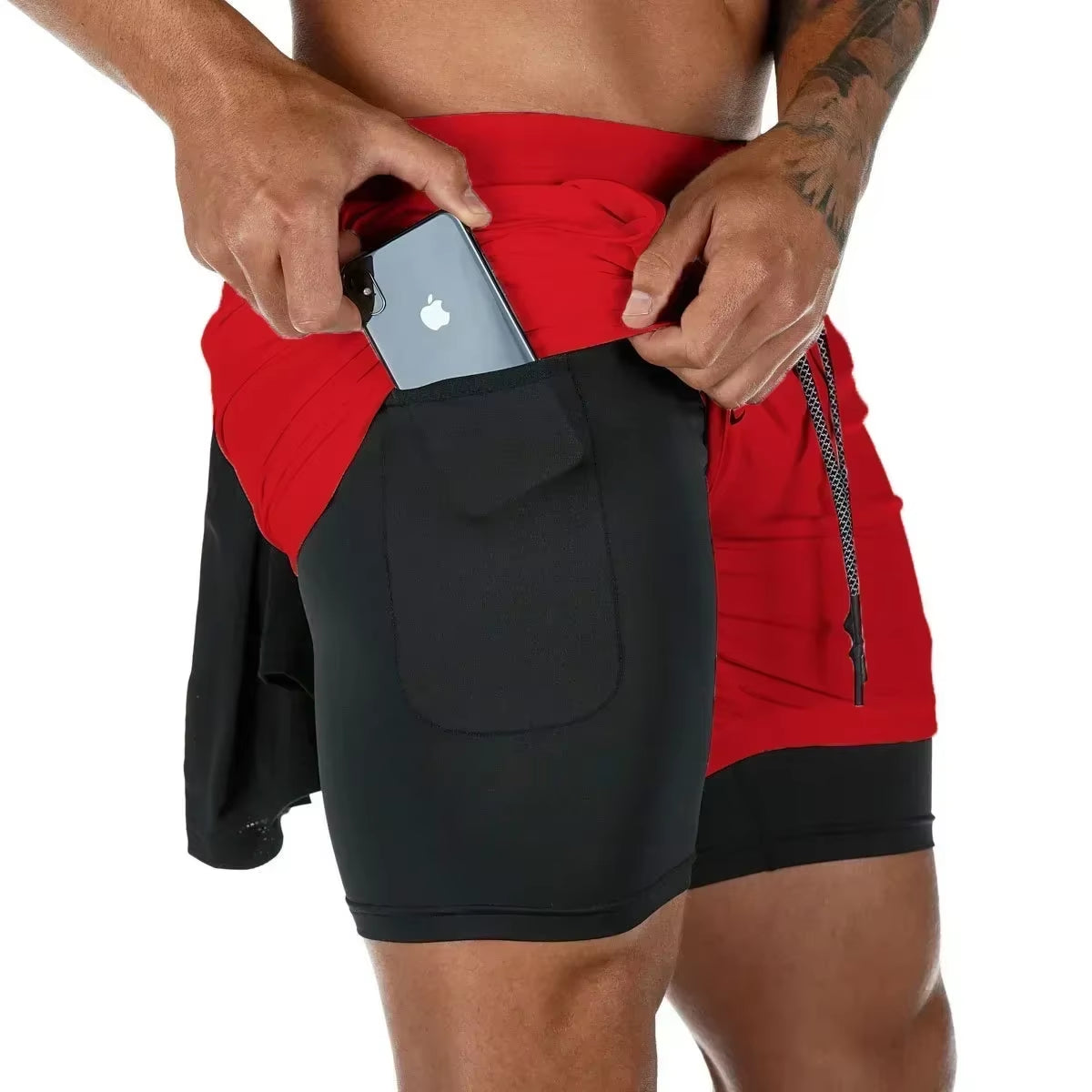 Berserk- Men'S 2-In-1 Sports Shorts, Running Quick Drying Shorts, Gym and Fitness Training, Double Layered