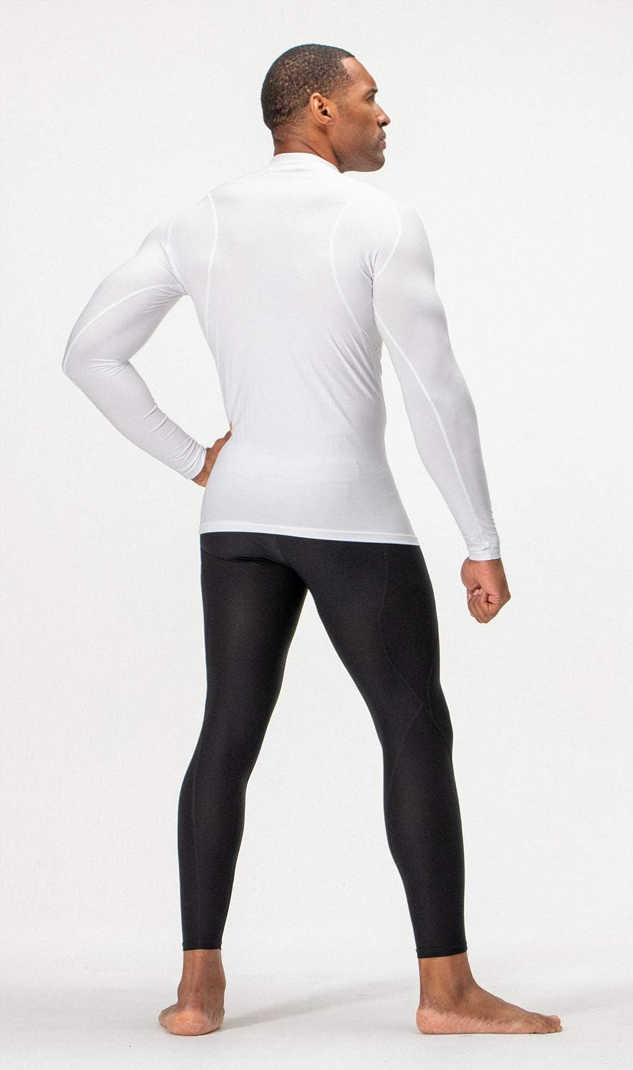 3 Pack Men'S Athletic Turtle Neck Long Sleeve Compression Shirts