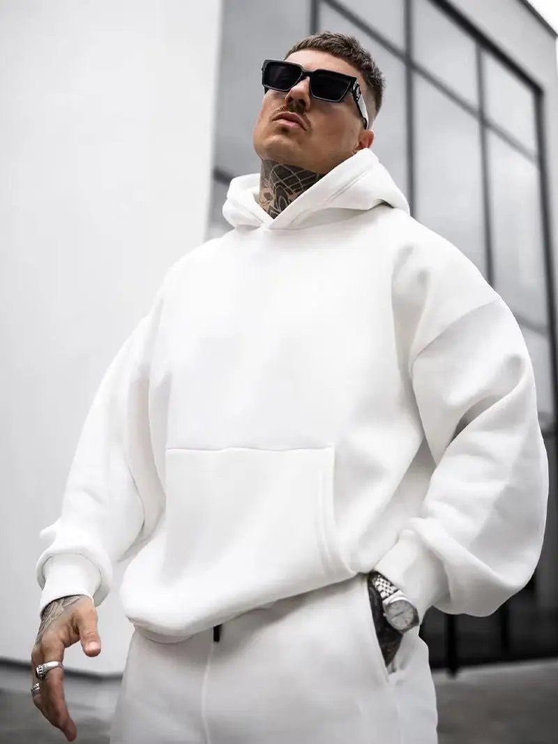 Autumn and Winter Fashion English Letter Printed Hoodie 100% Cotton High Quality Men'S Casual Sports and Fitness Clothing