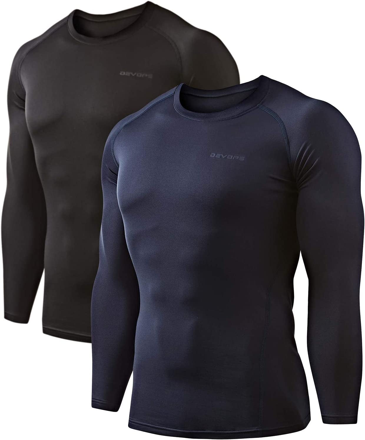 2 Pack Men'S Thermal Long Sleeve Compression Shirts