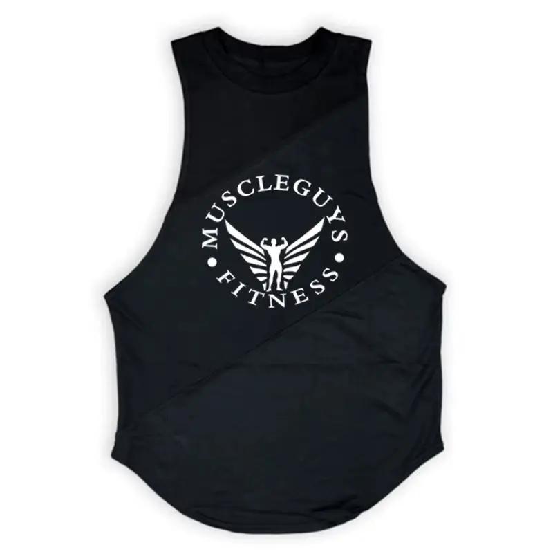 Muscle Guys Brand Bodybuilding Stringer Tank Tops Hoodies Tanktops Fitness Men Gym Clothing Sleeveless Shirts with Hoodie