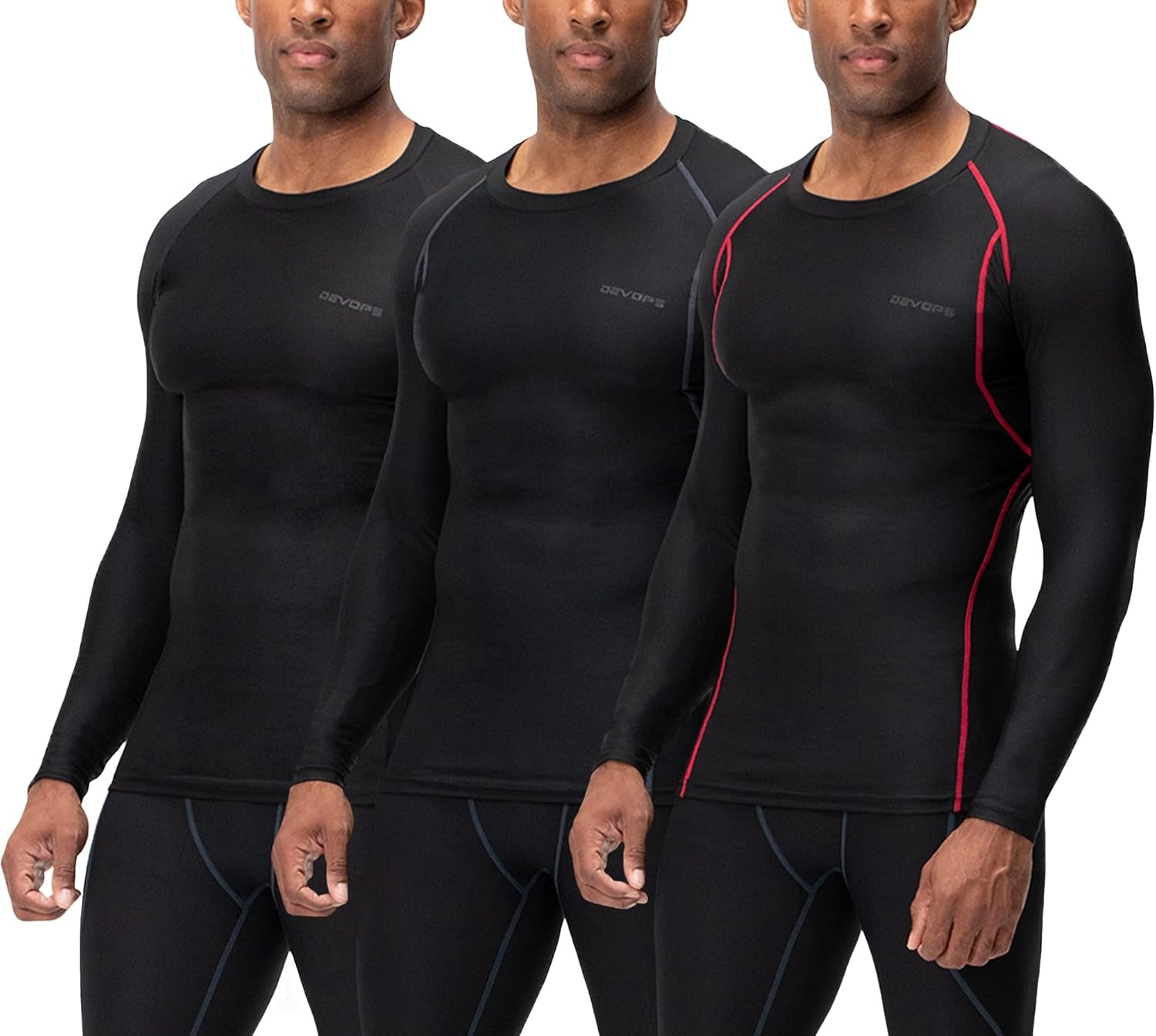 3 Pack Men'S UPF 50+ Long Sleeve Compression Shirts Quick Dry, Cool Gear for Garage Garden Gym Yard and Workouts