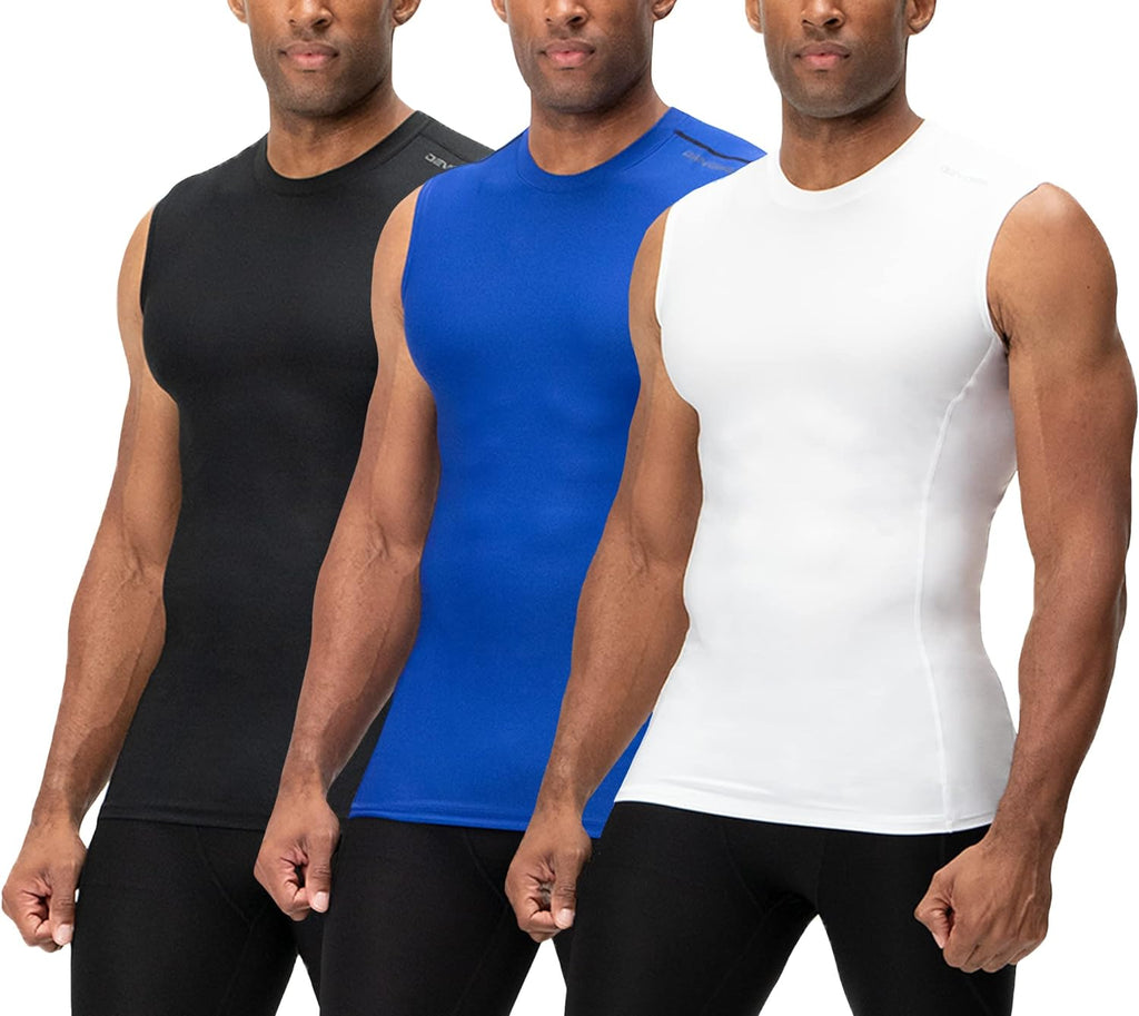 3 Pack Men'S Athletic Compression Shirts Sleeveless