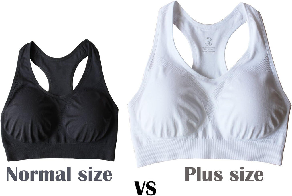 KINYAOYAO Women'S plus Size High Impact Seamless Racerback Padded Bra Yoga Bra