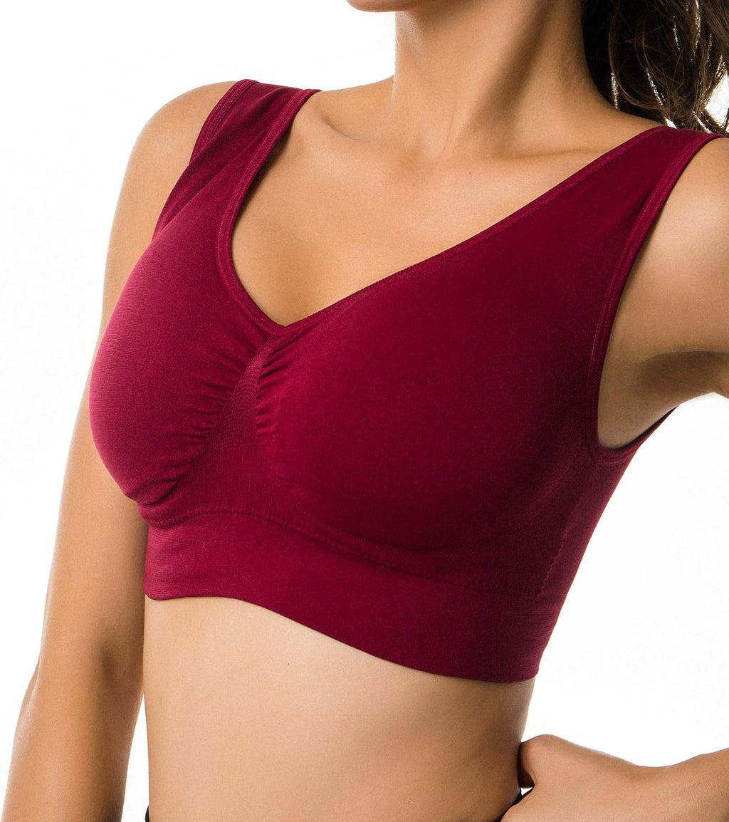 Women'S Seamless Bras for Yoga Fitness Running Workout Low Impact Sports Bras with Removable Pads