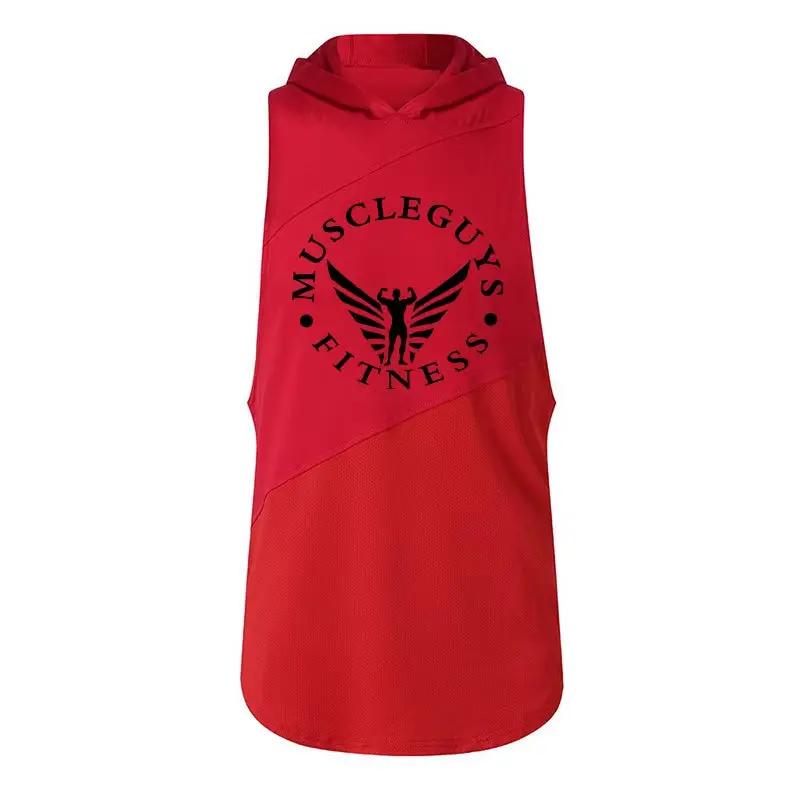Muscle Guys Brand Bodybuilding Stringer Tank Tops Hoodies Tanktops Fitness Men Gym Clothing Sleeveless Shirts with Hoodie