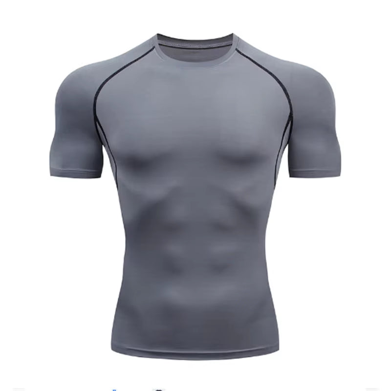 2024 New Summer Sportswear Sports Compression T-Shirt Fitness Running Suit Jogging Sportswear Men'S Sports Jogging T-Shirt