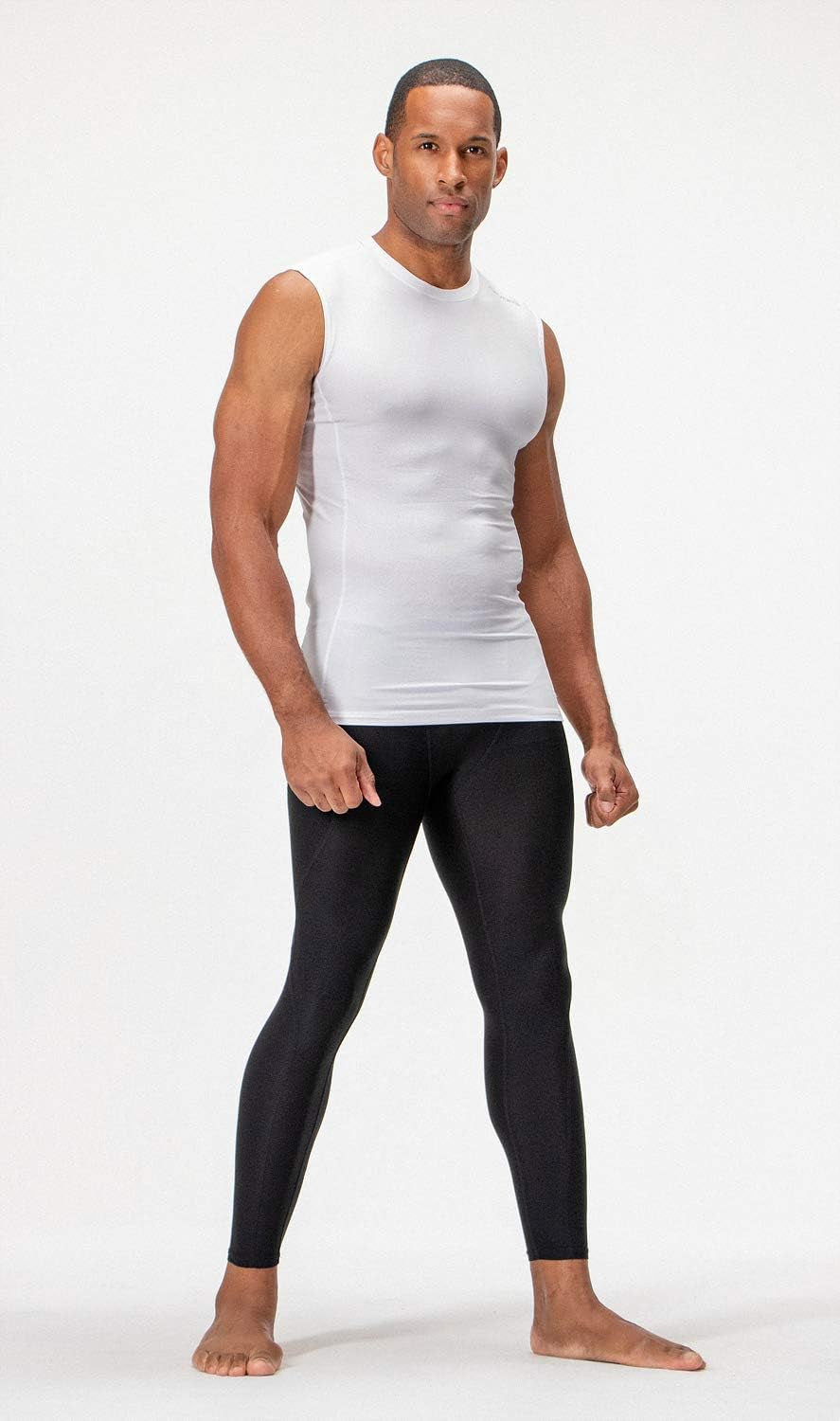 3 Pack Men'S Athletic Compression Shirts Sleeveless