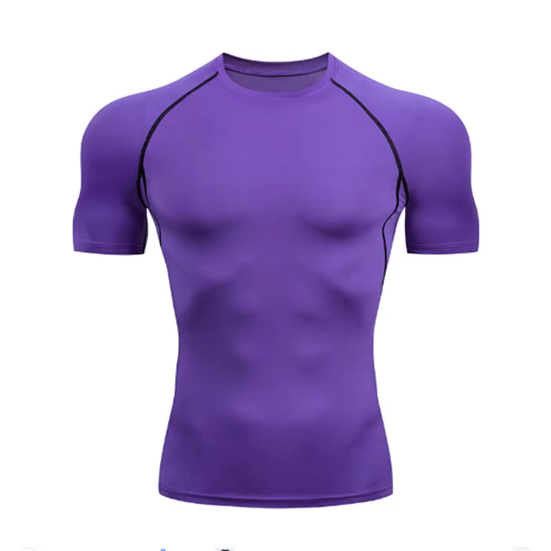 2024 New Summer Sportswear Sports Compression T-Shirt Fitness Running Suit Jogging Sportswear Men'S Sports Jogging T-Shirt