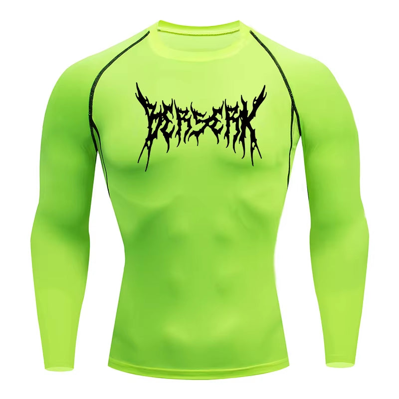 Gym Workout Rash Guard for Men Athletic Quick Dry Compression Shirts Berserk Print Tshirts Tees Tops Undershirts Baselayers