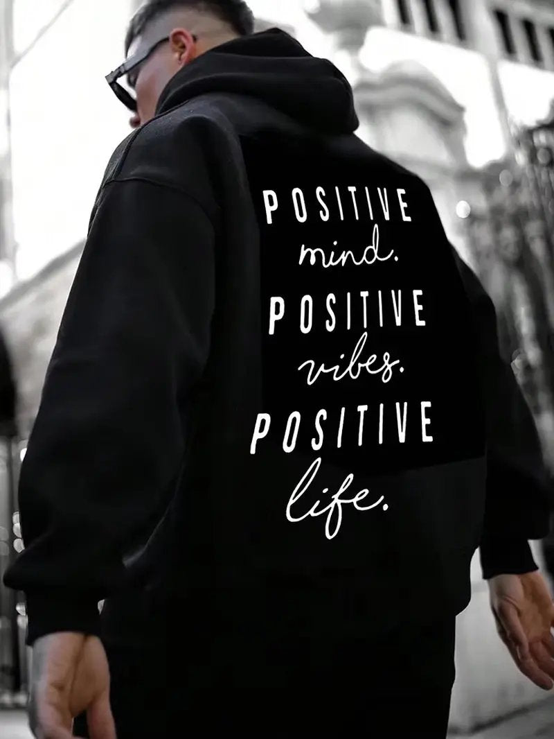 Autumn and Winter Fashion English Letter Printed Hoodie 100% Cotton High Quality Men'S Casual Sports and Fitness Clothing