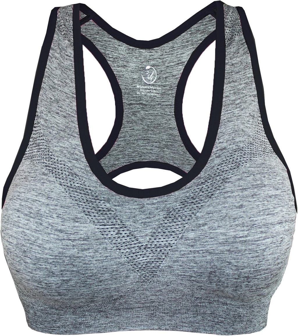 KINYAOYAO Women'S plus Size High Impact Seamless Racerback Padded Bra Yoga Bra