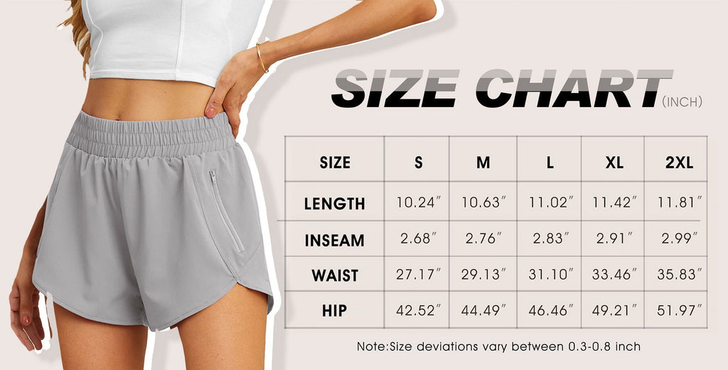 Women'S Running Shorts High Waisted Athletic Gym Workout Shorts with Liner Zipper Pockets