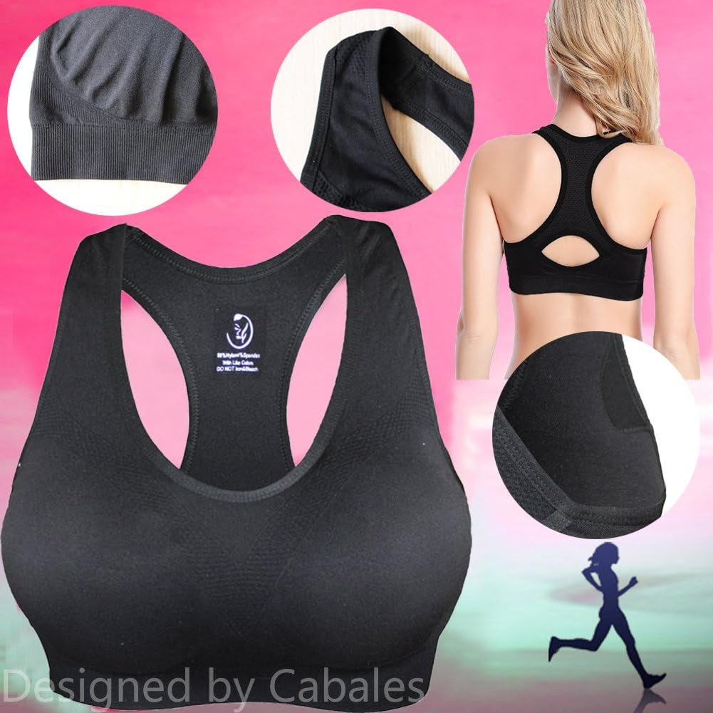 KINYAOYAO Women'S plus Size High Impact Seamless Racerback Padded Bra Yoga Bra