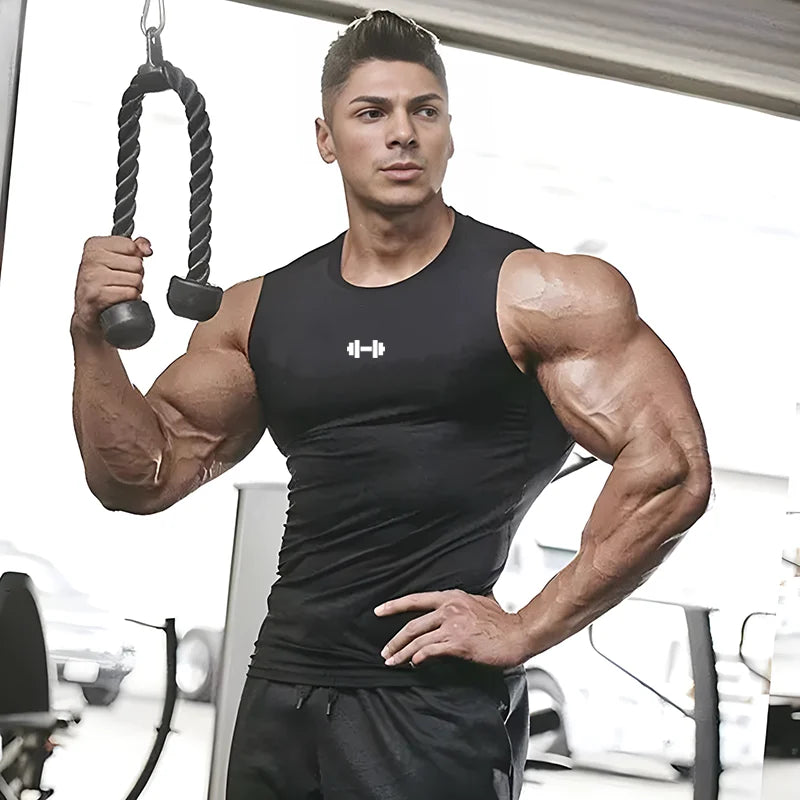 Men s Running Compression Vest Gym Clothing Sports Fitness Tank Tops Quick Dry Colibri