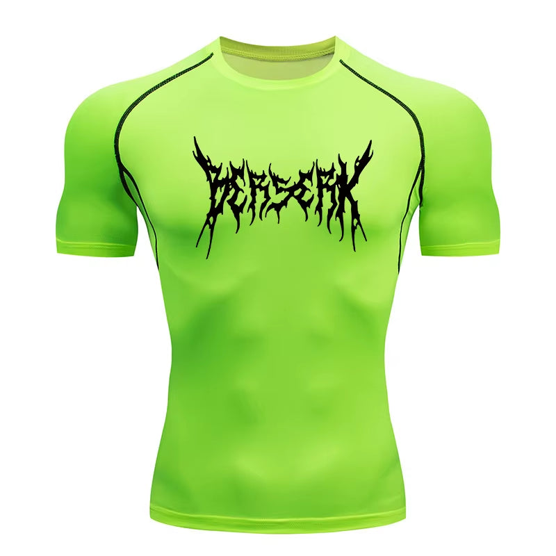 Gym Workout Rash Guard for Men Athletic Quick Dry Compression Shirts Berserk Print Tshirts Tees Tops Undershirts Baselayers