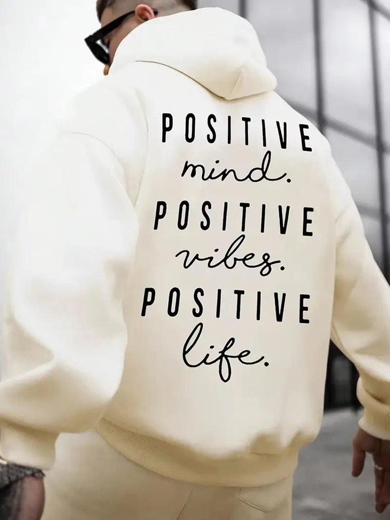 Autumn and Winter Fashion English Letter Printed Hoodie 100% Cotton High Quality Men'S Casual Sports and Fitness Clothing