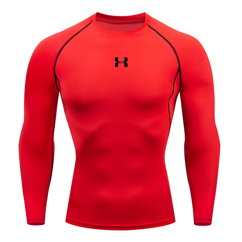 Men Running Compression T-Shirt Long Sleeves Sport Tees Gym Fitness Sweatshirt Male Jogging Tracksuit Homme Athletic Shirt Tops