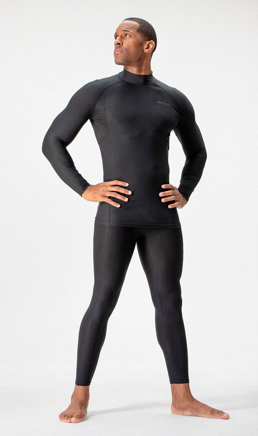 3 Pack Men'S Athletic Turtle Neck Long Sleeve Compression Shirts