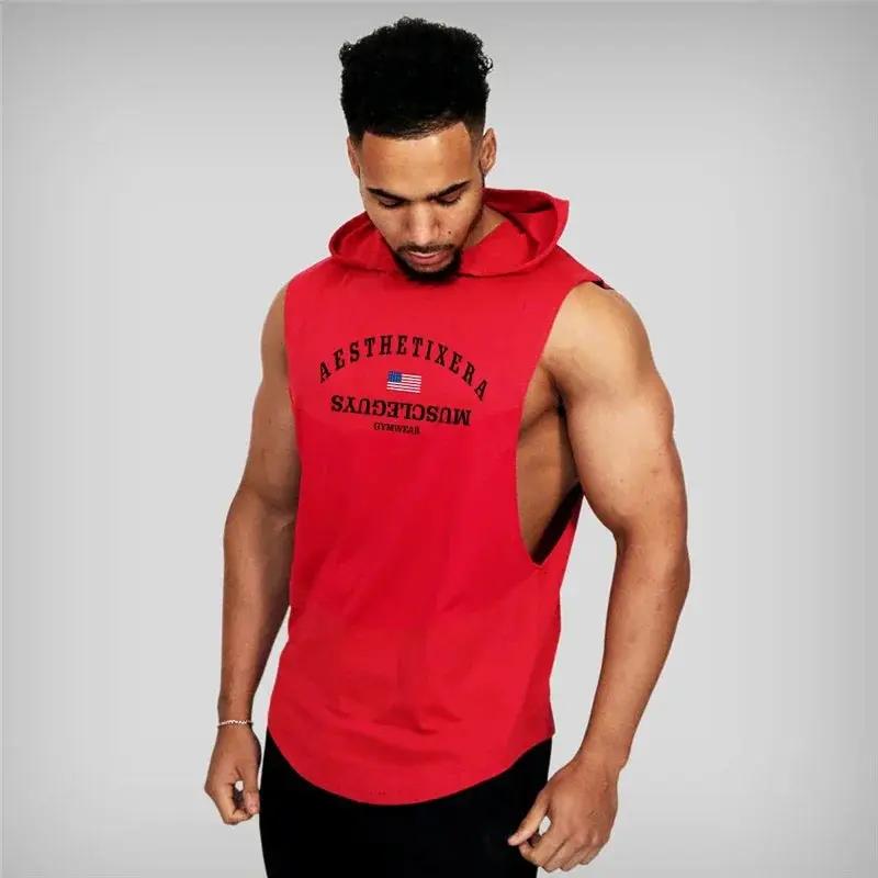 Brand Bodybuilding Stringers Sleeveless Vest Hoodie Gyms Tank Tops for Men Singlets Shirt Cotton Fitness Clothing