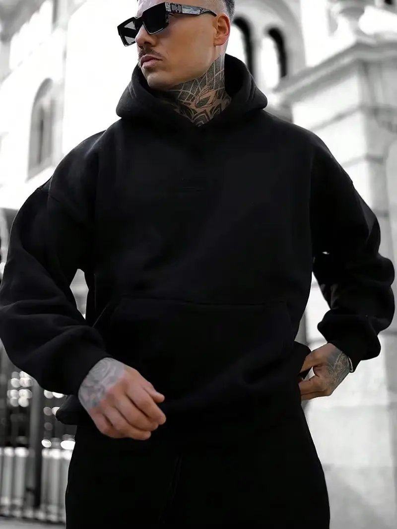 Autumn and Winter Fashion English Letter Printed Hoodie 100% Cotton High Quality Men'S Casual Sports and Fitness Clothing