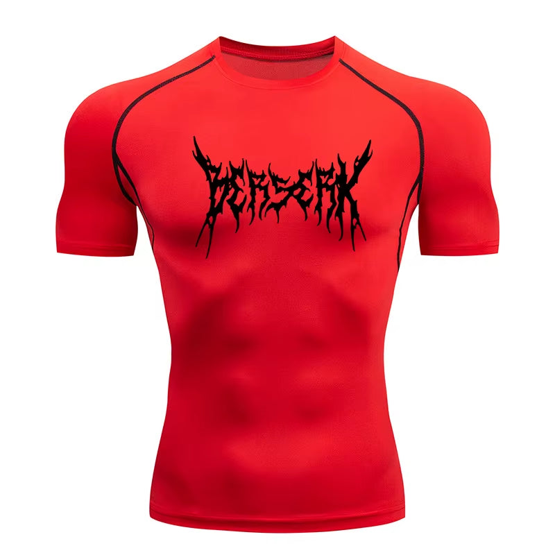 Gym Workout Rash Guard for Men Athletic Quick Dry Compression Shirts Berserk Print Tshirts Tees Tops Undershirts Baselayers