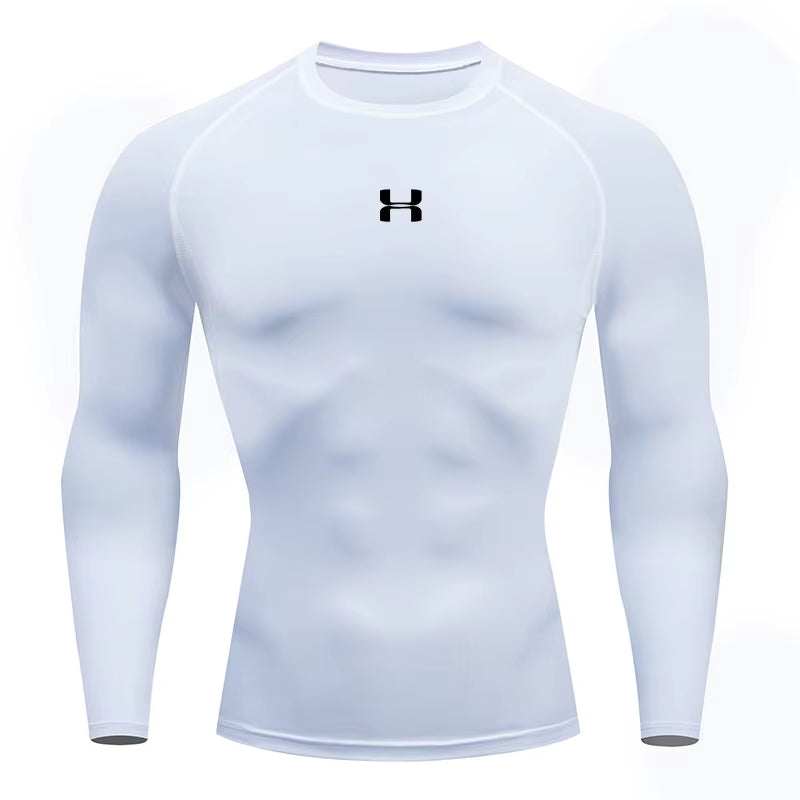 Men Running Compression T-Shirt Long Sleeves Sport Tees Gym Fitness Sweatshirt Male Jogging Tracksuit Homme Athletic Shirt Tops